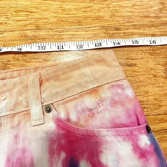 Urban Outfitters BDG tie-dye high rise cheeky distressed jean shorts. Size 27 - Picture 10 of 10